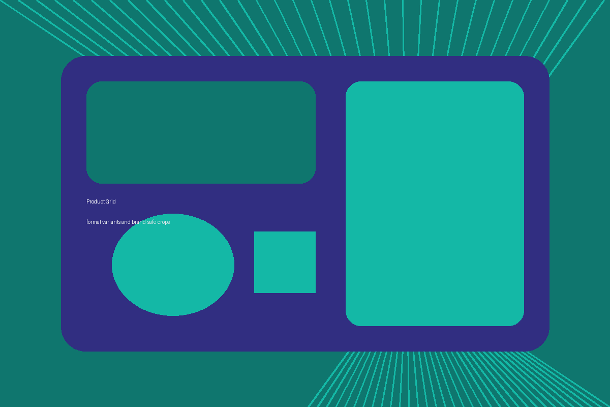 Procedural teal and indigo launch source graphic